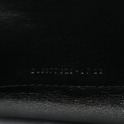 Saint Laurent Grain De Poudre Matelasse Chevron Monogram Monochrome Envelope Chain Wallet Black 7 of 11