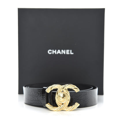 Chanel Glazed Calfskin CC Belt 95 38 Black 9 of 9