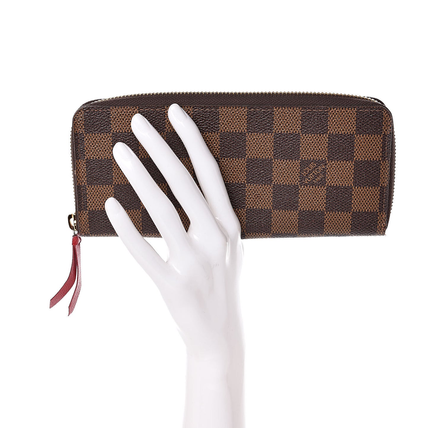 Damier Ebene Clemence Wallet Cherry