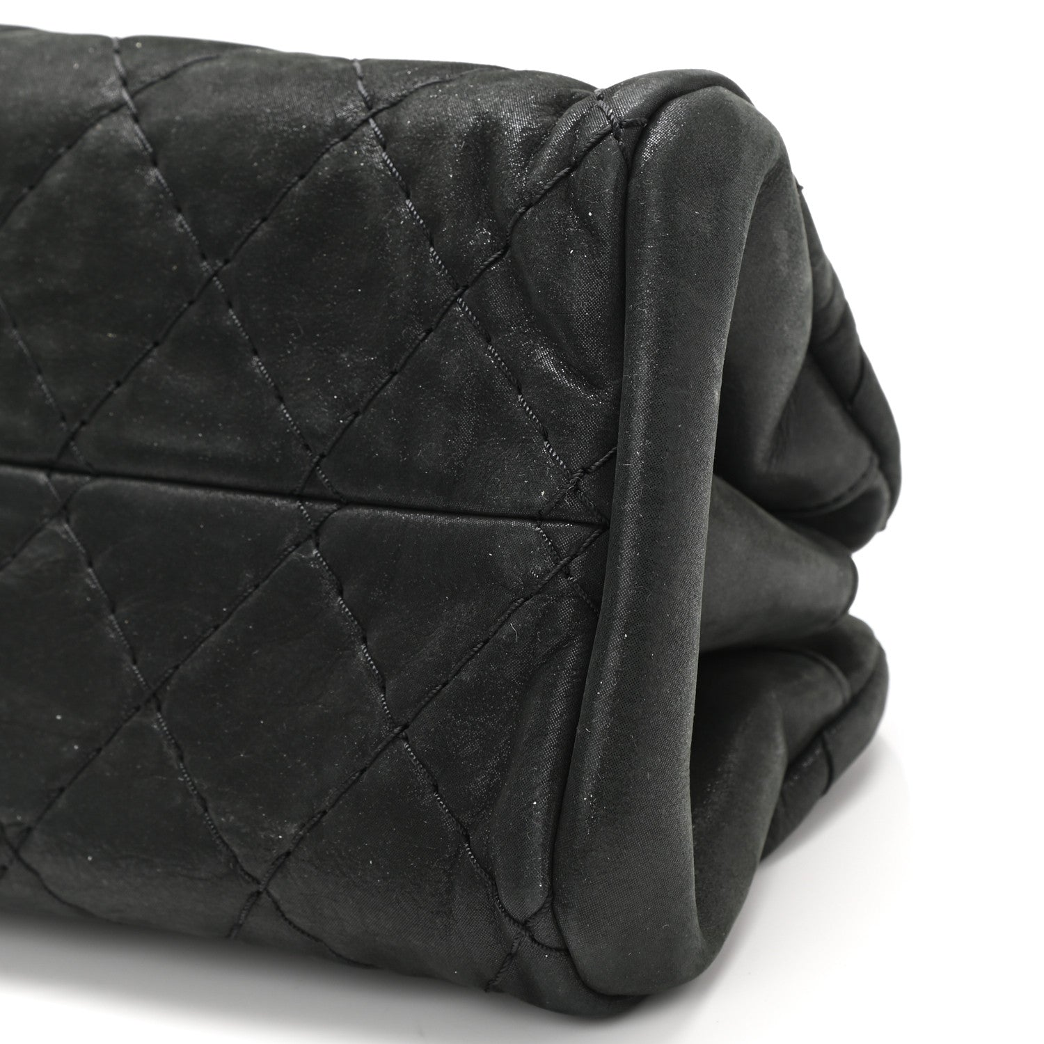 Chanel Iridescent Calfskin Stitched Just Mademoiselle Bowling Bag Black 10 of 11