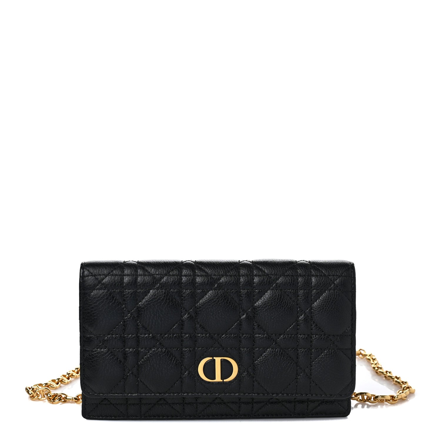 Christian Dior Supple Calfskin Cannage Caro Belt Pouch with Chain Black 1 of 10