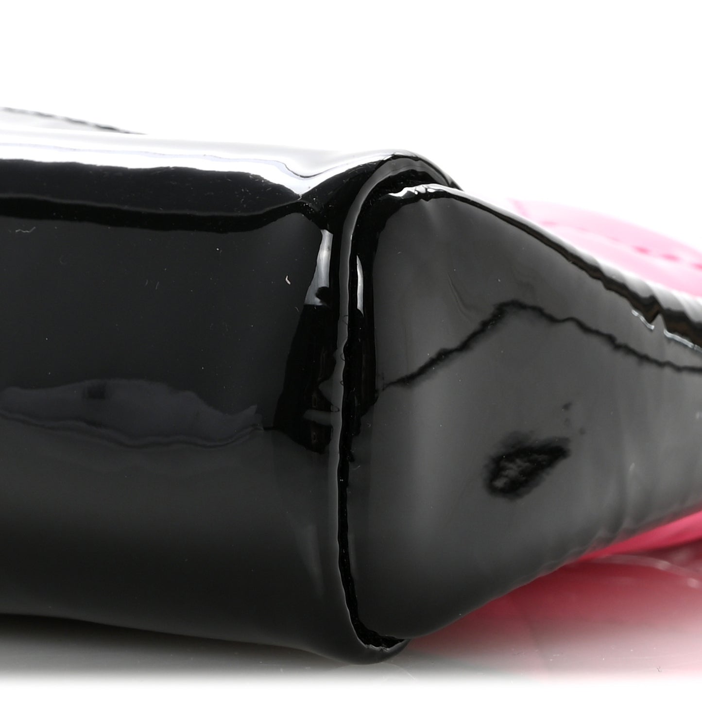 Patent Calfskin Quilted Mini 31 Shopping Bag Pink Black Pink Black