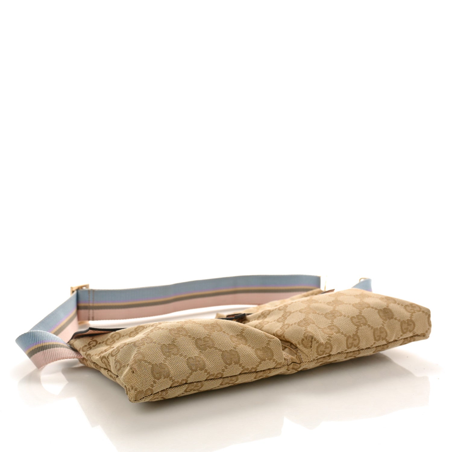 Gucci GG Monogram Web Double Pocket Belt Bag Pink 4 of 11