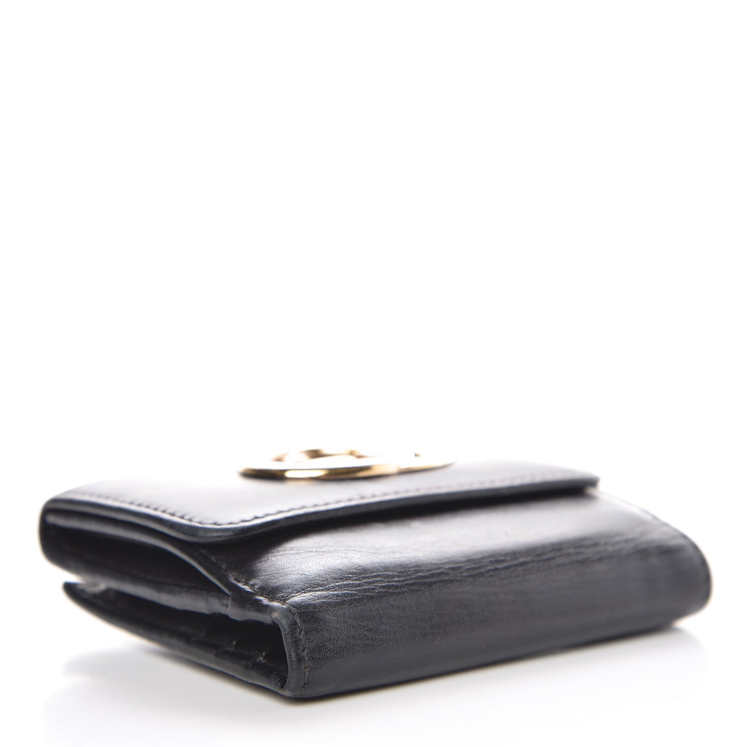 Gucci Calfskin Interlocking G French Wallet Black 4 of 11