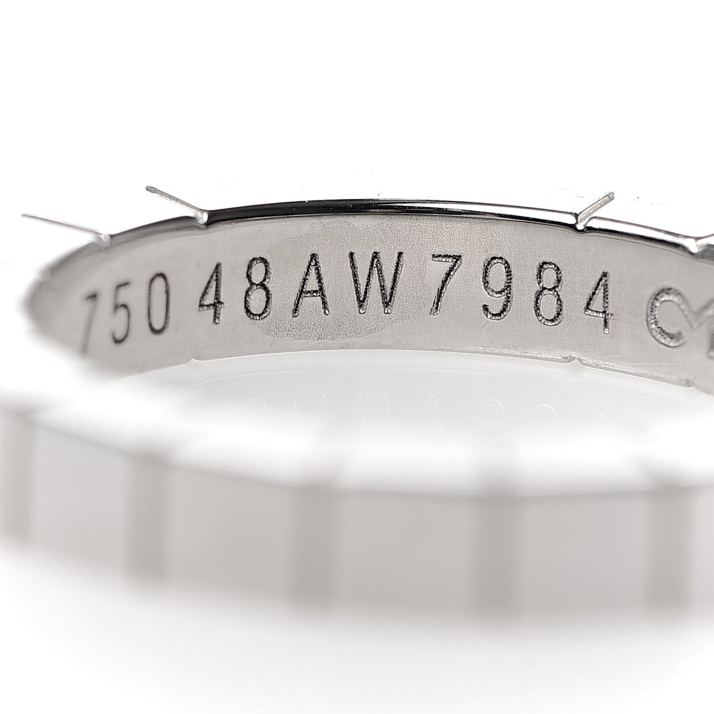 18K White Gold Lanieres Ring 48 4.5