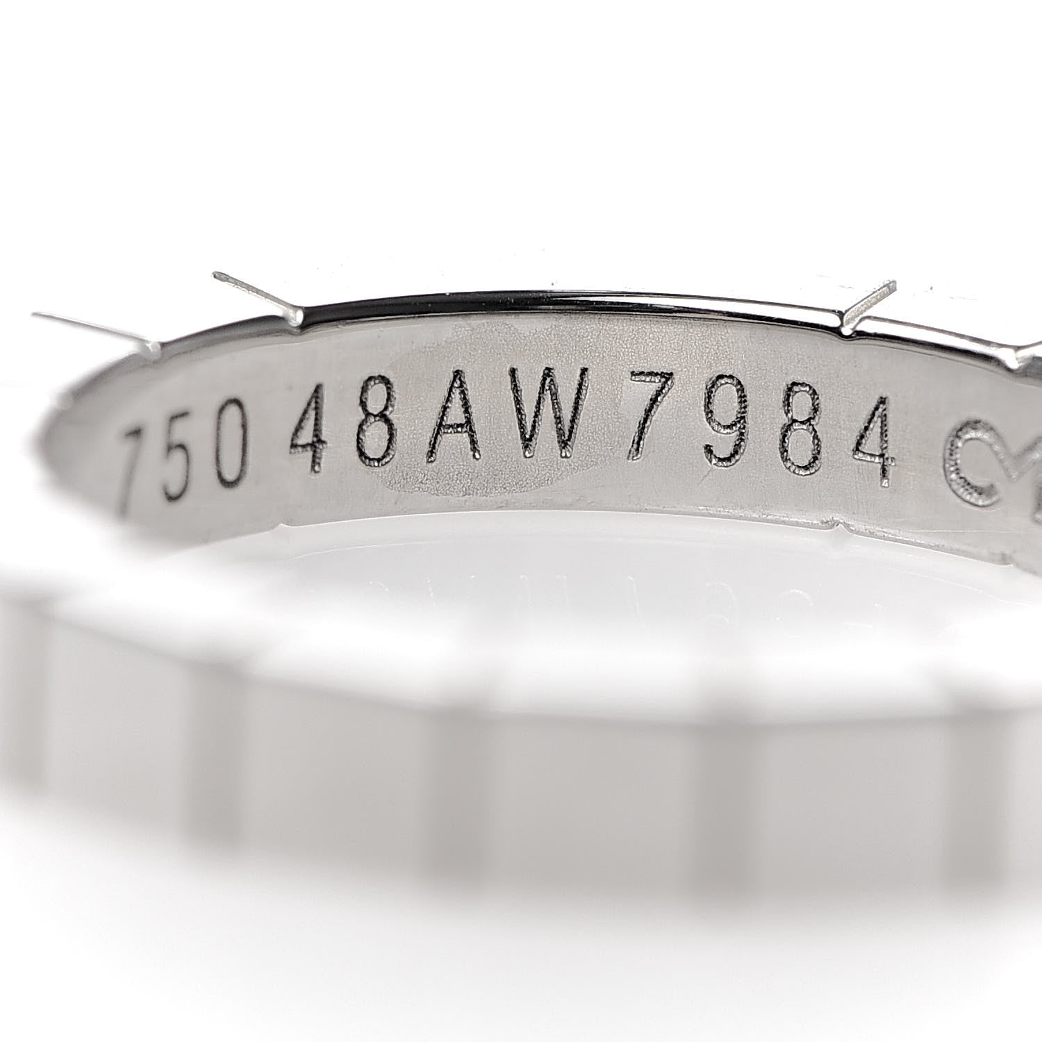 Cartier 18K White Gold Lanieres Ring 48 4.5 4 of 5