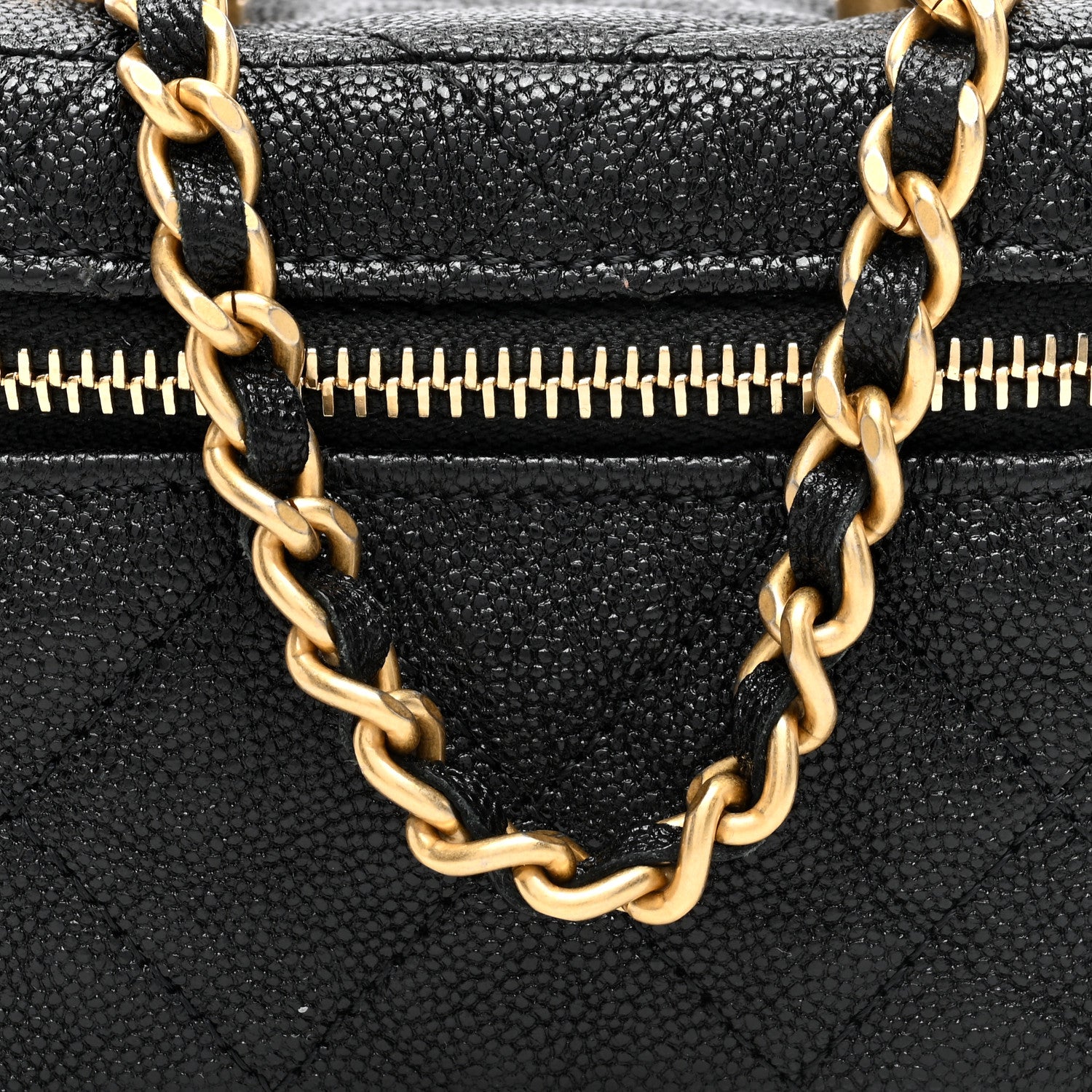 Chanel Caviar Quilted Mini Top Handle Vanity With Chain Black 8 of 10