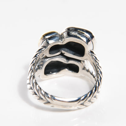 David Yurman Sterling Silver 18K Yellow Gold Cluster Cable Ring 9.5 3 of 5