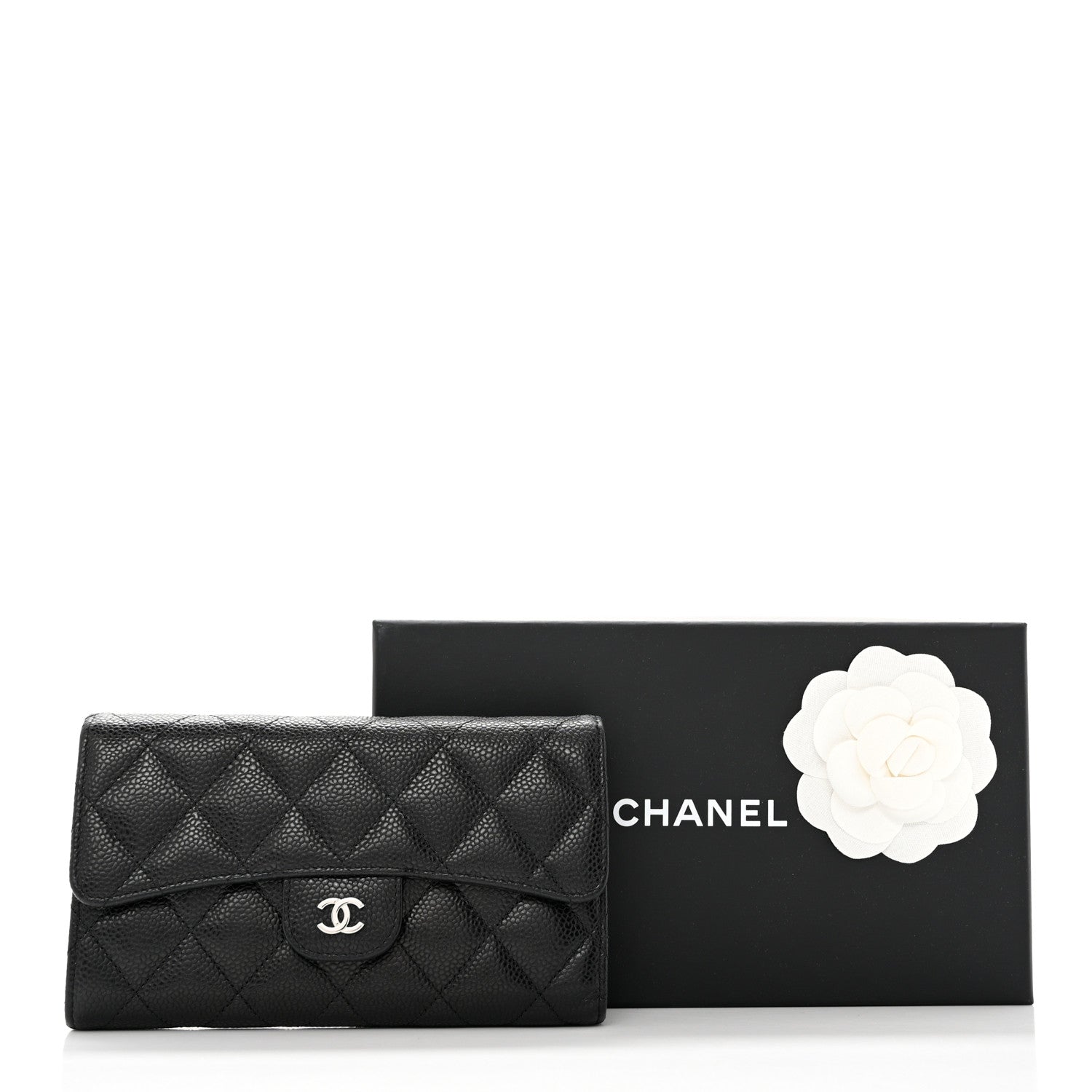 Chanel Caviar Quilted Large Gusset Flap Wallet Black 10 of 10