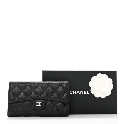 Chanel Caviar Quilted Large Gusset Flap Wallet Black 10 of 10