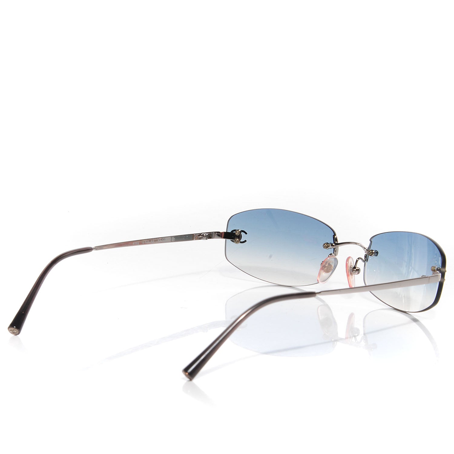 Chanel サングラス 4002 Chanel Frameless Sunglasses 4002 Blue 89351 – FASHIONPHILE