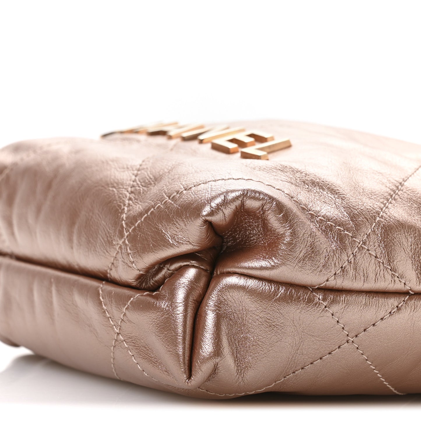 Metallic Calfskin Quilted Mini Chanel 22 Copper