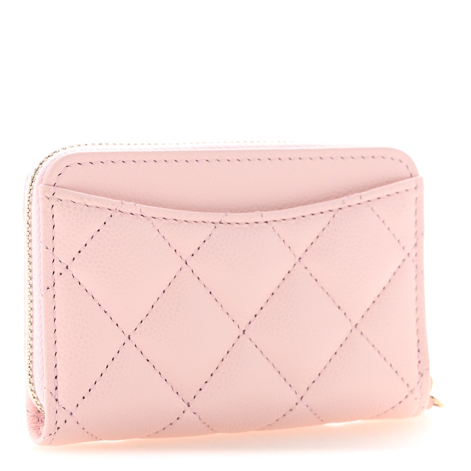 Chanel Caviar Quilted Zip Coin Purse Light Pink 3 of 8