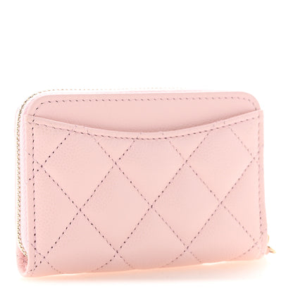 Chanel Caviar Quilted Zip Coin Purse Light Pink 3 of 8