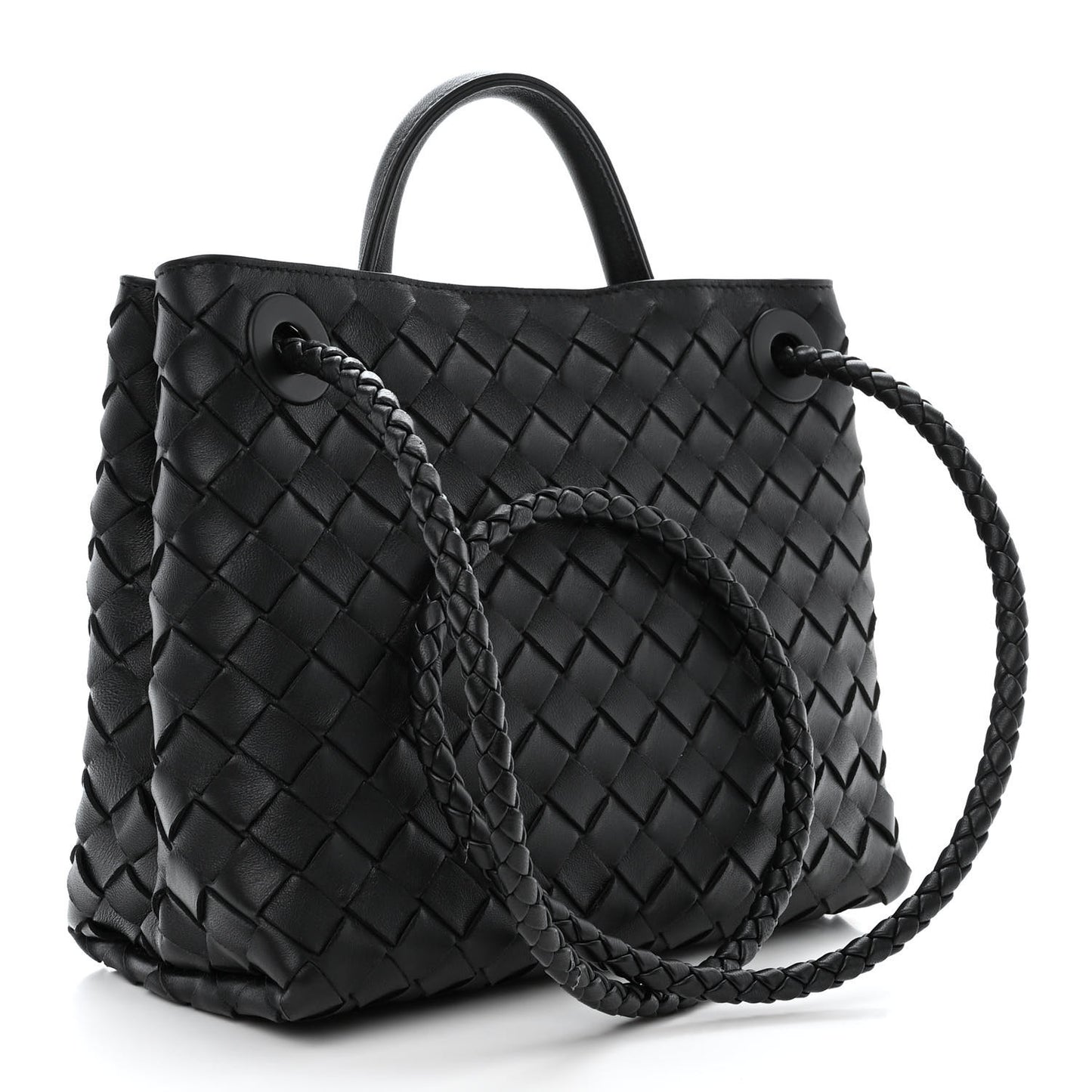 Nappa Intrecciato Small Andiamo Shoulder Bag Black