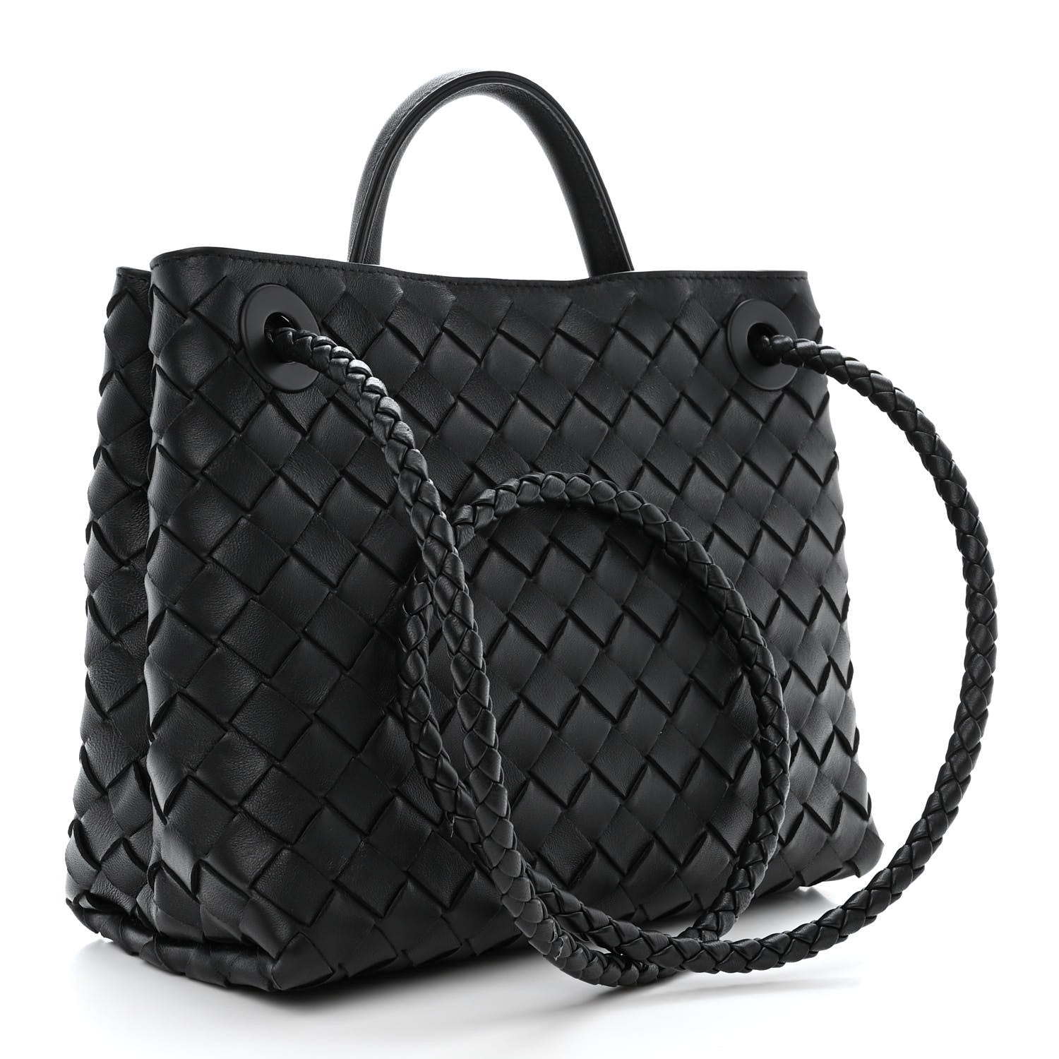 Bottega Veneta Nappa Intrecciato Small Andiamo Shoulder Bag Black 3 of 10