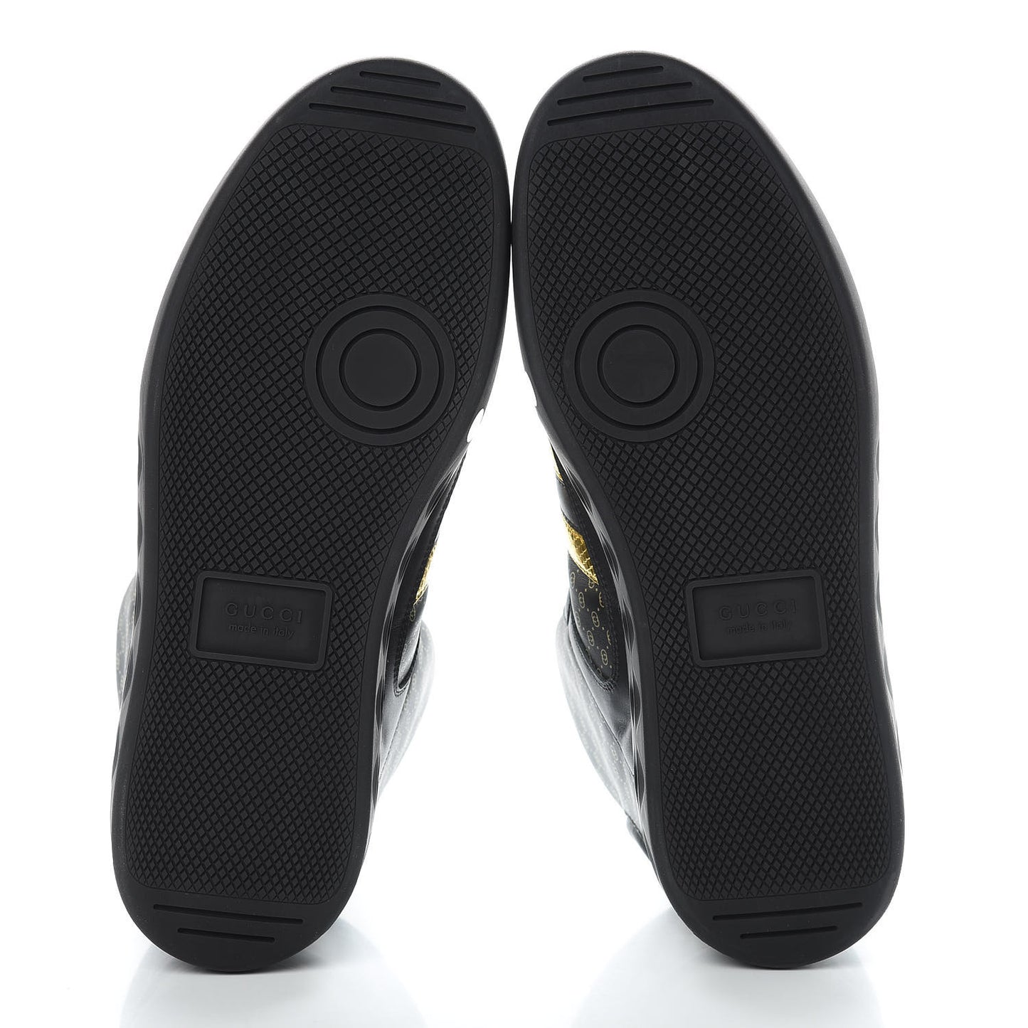X DAPPER DAN Calfskin Laminated Ayers GG Micro Monogram Mens High Top Sneakers 10 Black