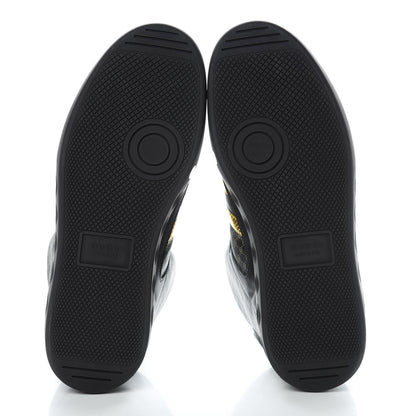 Gucci X DAPPER DAN Calfskin Laminated Ayers GG Micro Monogram Mens High Top Sneakers 10 Black 5 of 7