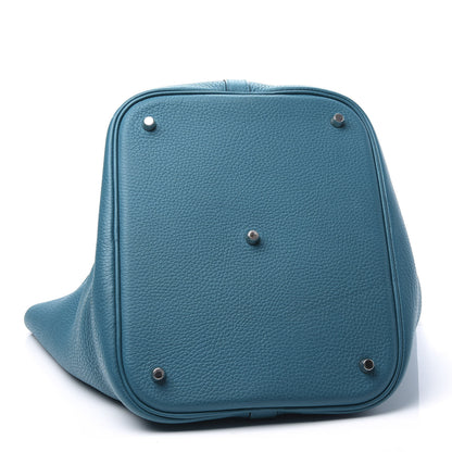 Hermes Taurillon Clemence Picotin Lock 26 GM Bleu Izmir 3 of 10