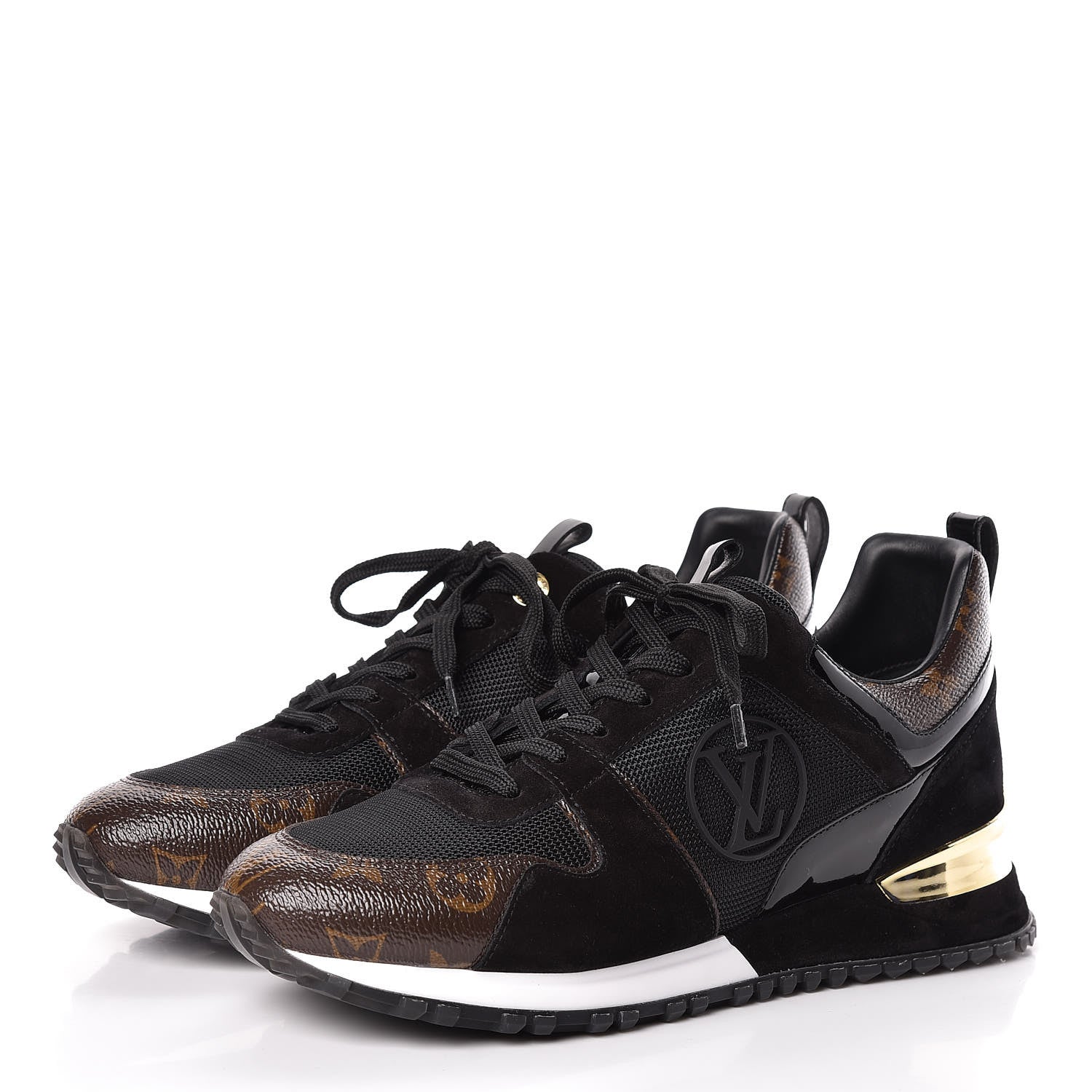 Louis Vuitton Suede Monogram Run Away Sneakers 39.5 Black 3 of 10