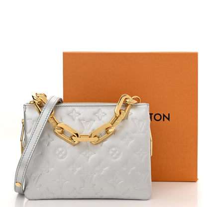 Louis Vuitton Lambskin Embossed Monogram Coussin BB Silver 10 of 10