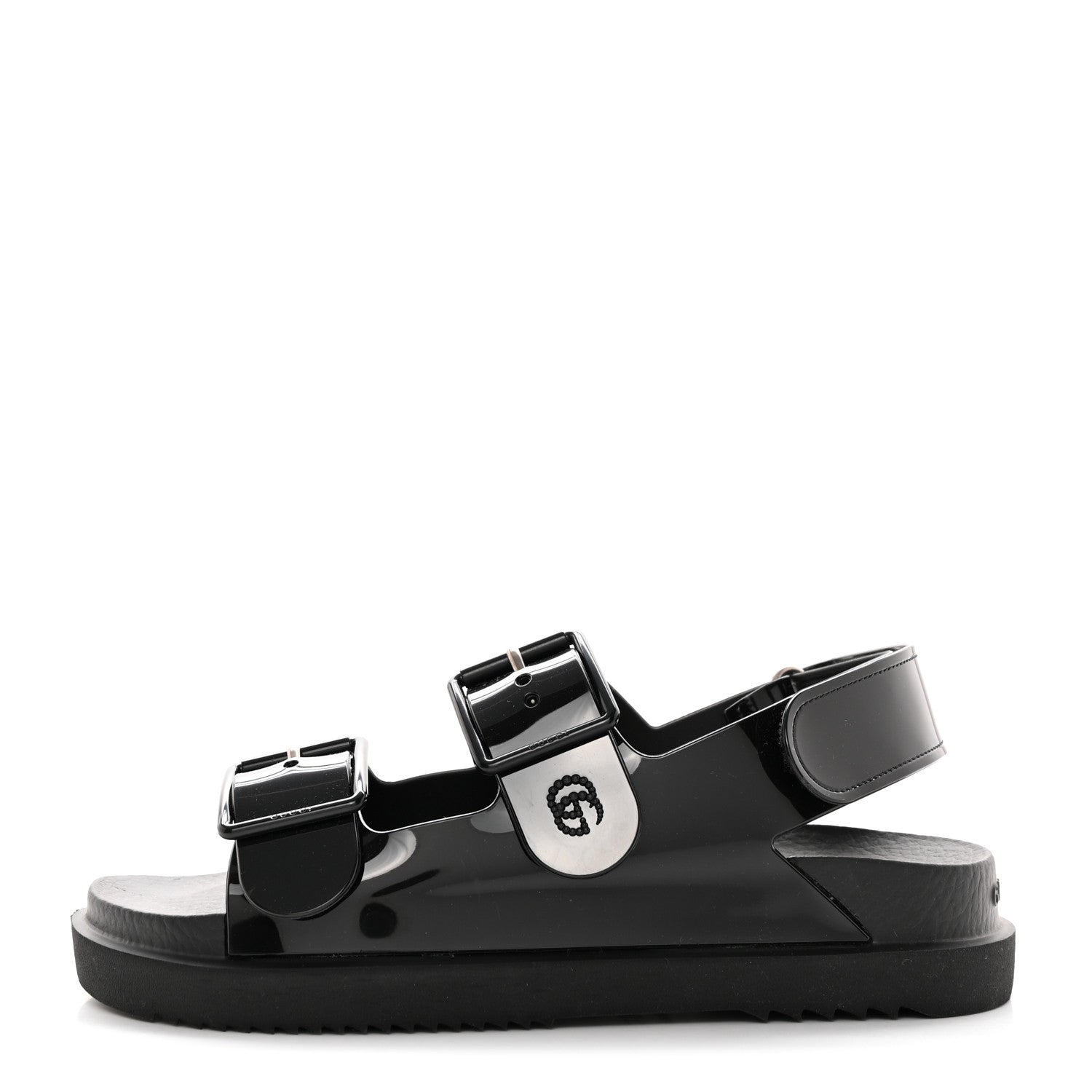 Gucci Rubber Mini Double G Womens Isla Dad Sandals 36 Black 1 of 11