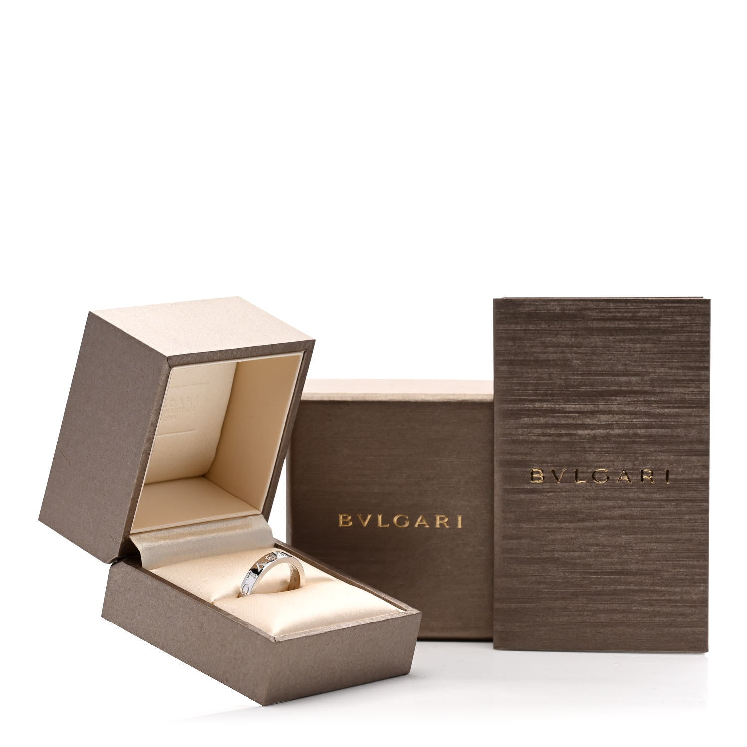 Bulgari 18K White Gold Diamond B.Zero1 Essential Band Ring 60 9 5 of 5