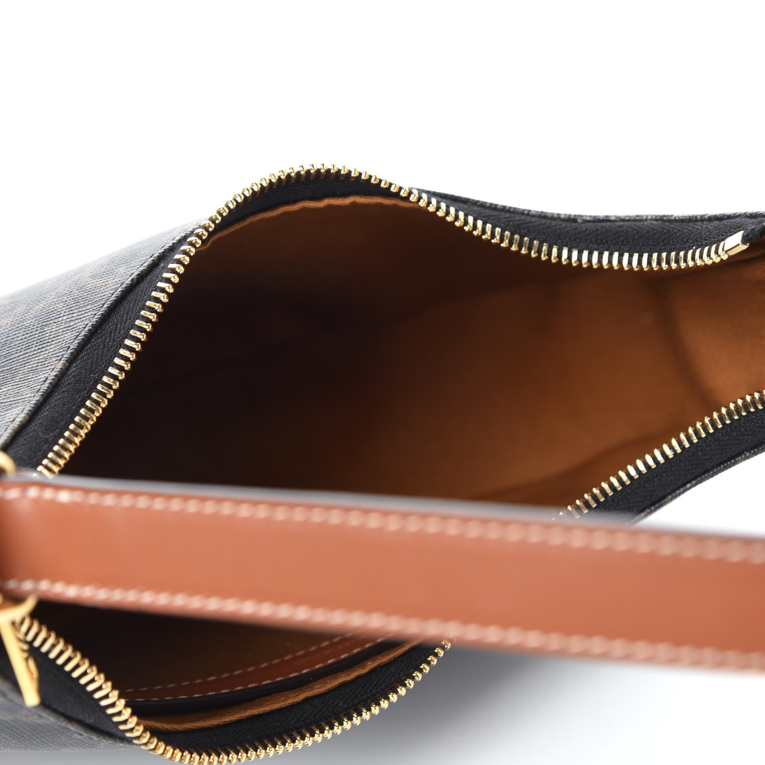 Celine Triomphe Canvas Calfskin Ava Shoulder Bag Tan 5 of 9