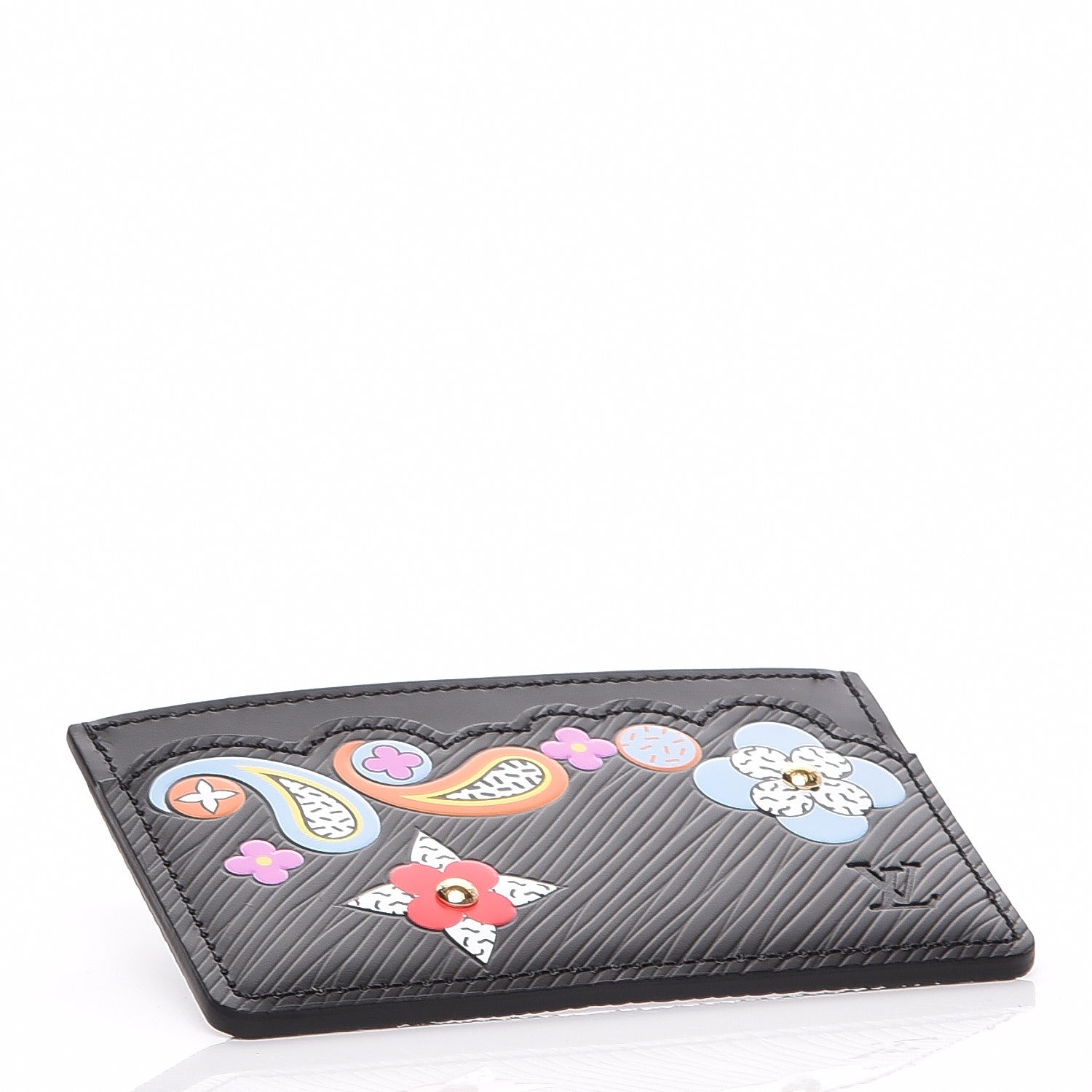 Louis Vuitton Epi Flower Remix Card Holder Black 4 of 7