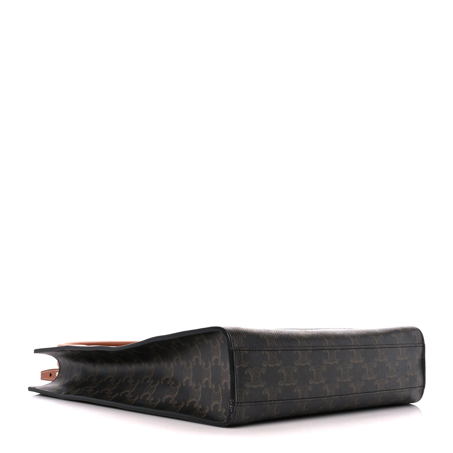 Triomphe Canvas Calfskin Small Vertical Cabas Tan