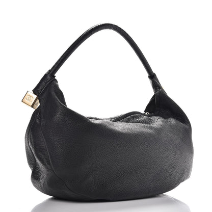 Chanel Grained Calfskin Tassel Hobo Black 3 of 12