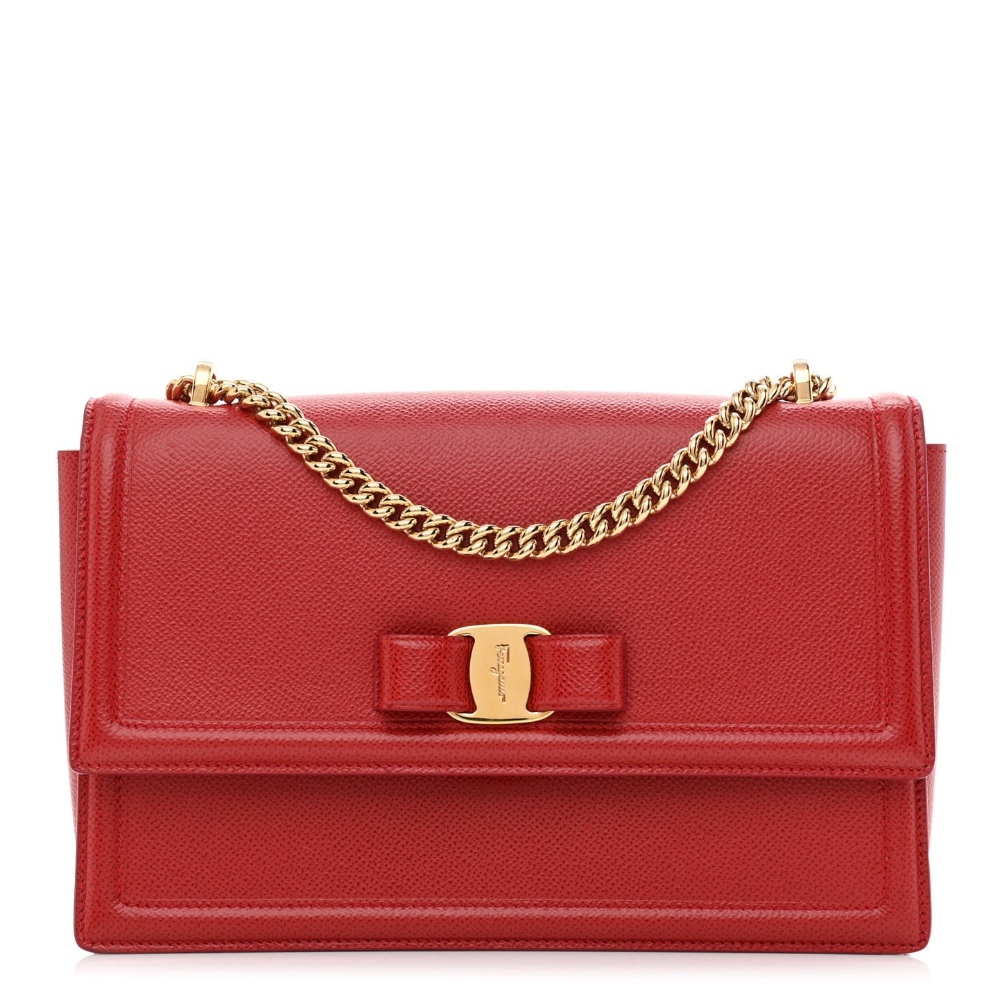 Printed Calfskin Ginny Shoulder Bag Red