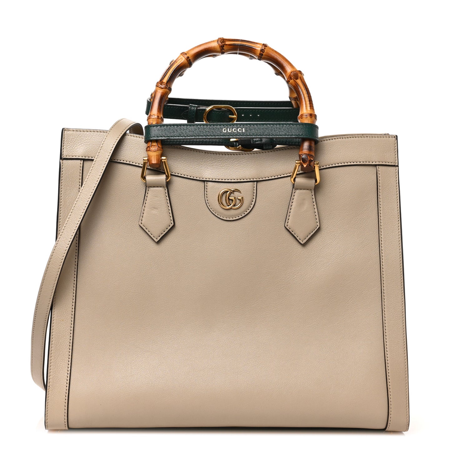 Wonka Grain Calfskin Medium Diana Tote Bag Oatmeal Vintage Green