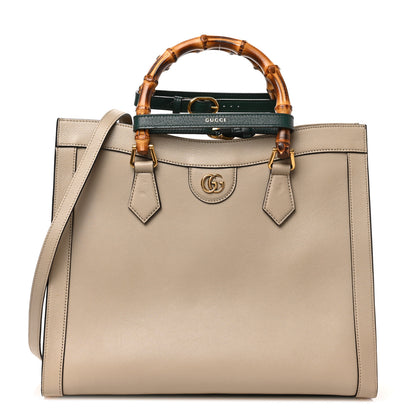 Gucci Wonka Grain Calfskin Medium Diana Tote Bag Oatmeal Vintage Green 1 of 10