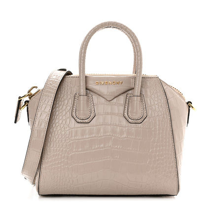 Givenchy Calfskin Crocodile Embossed Mini Antigona Dune 1 of 11