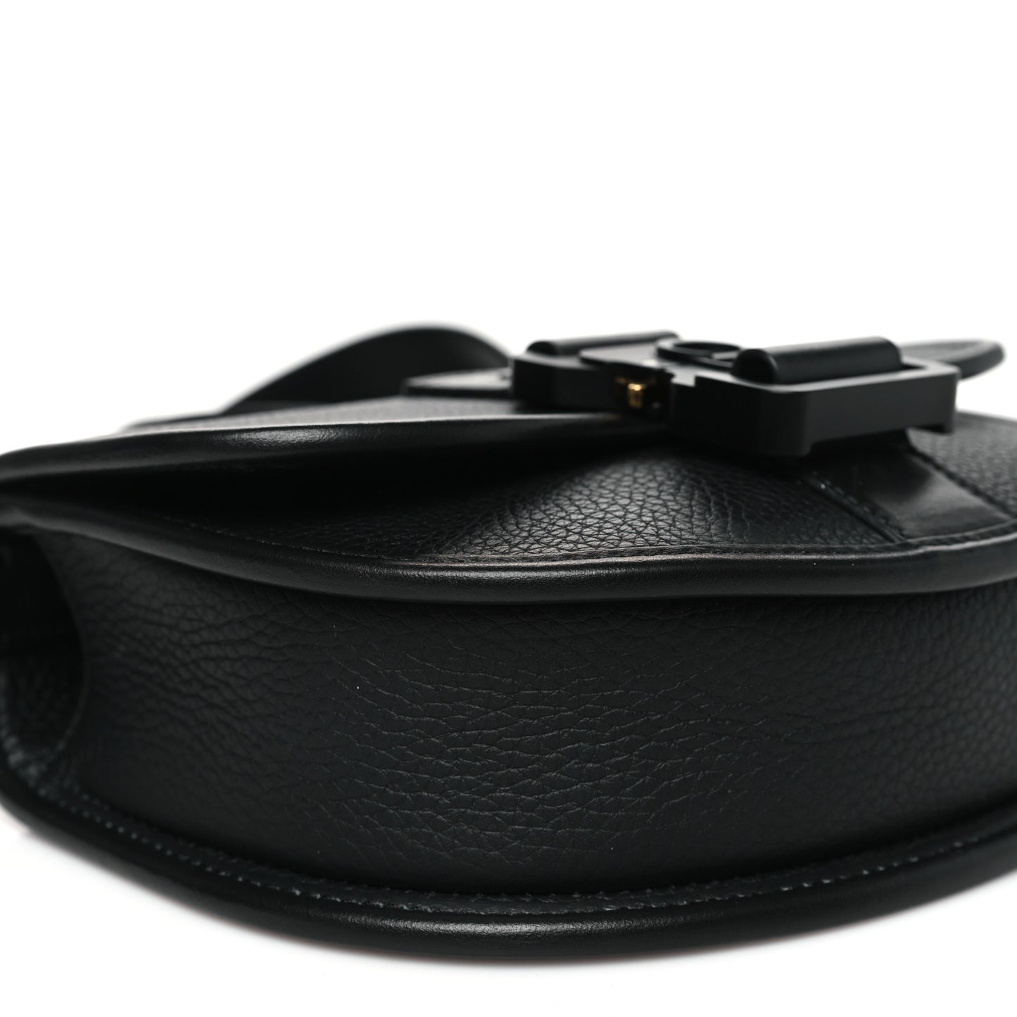 Grained Calfskin Mini Gallop Bag With Strap Black