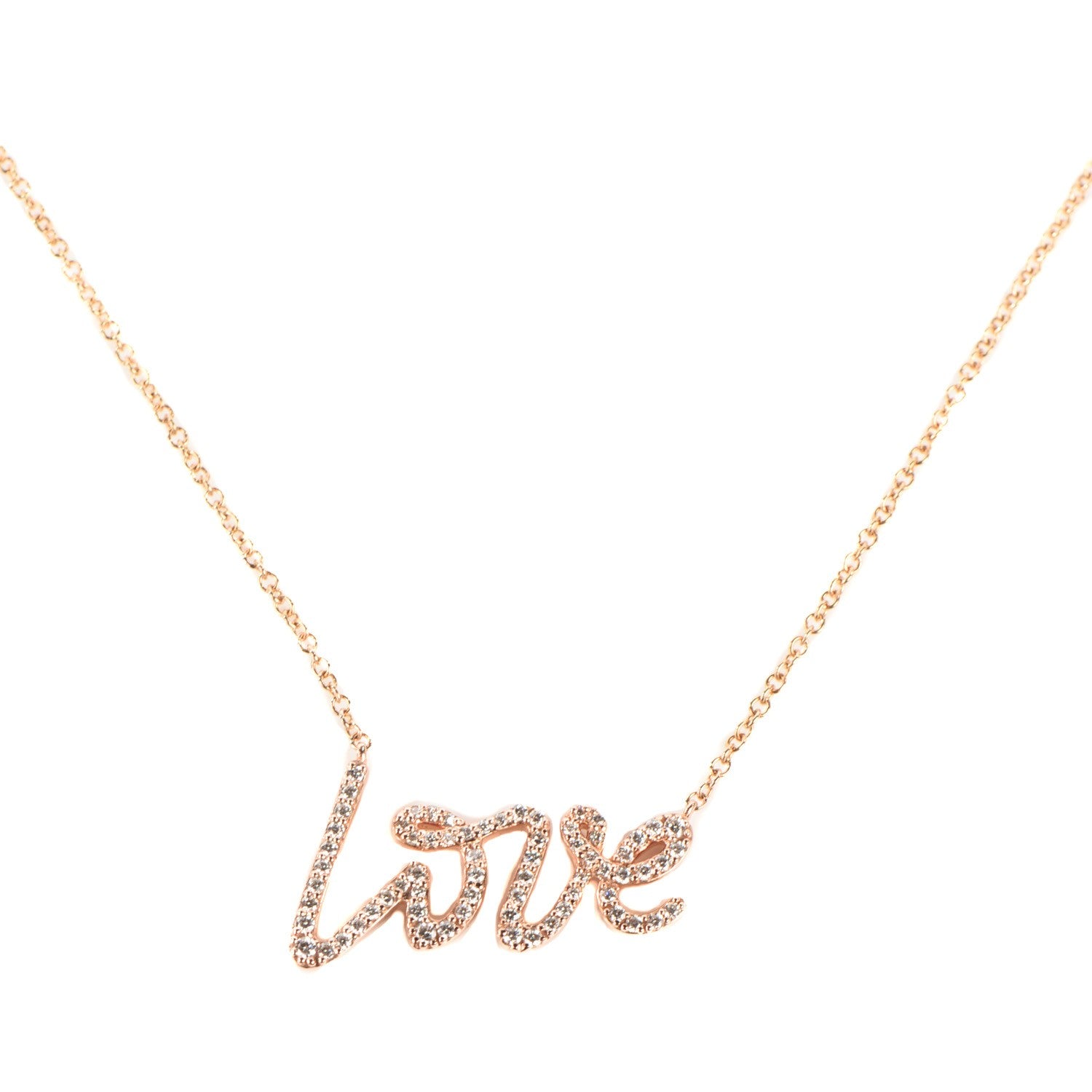 Tiffany 18K Rose Gold Diamond Paloma Picasso Love Pendant Necklace 1 of 4