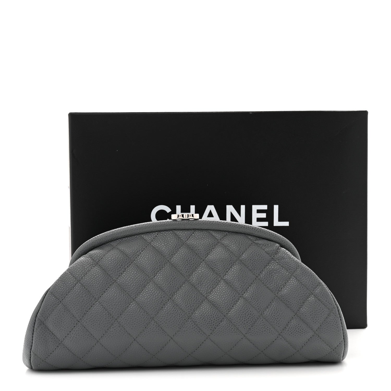 Chanel Caviar Quilted Timeless Clutch Dark Grey 11 of 11