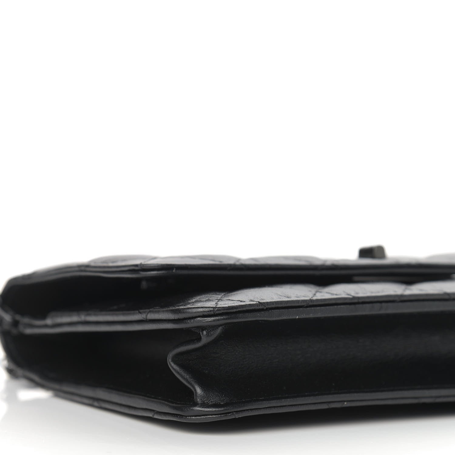 Chanel Aged Calfskin Quilted Reissue Wallet On Chain WOC So Black 9 of 10