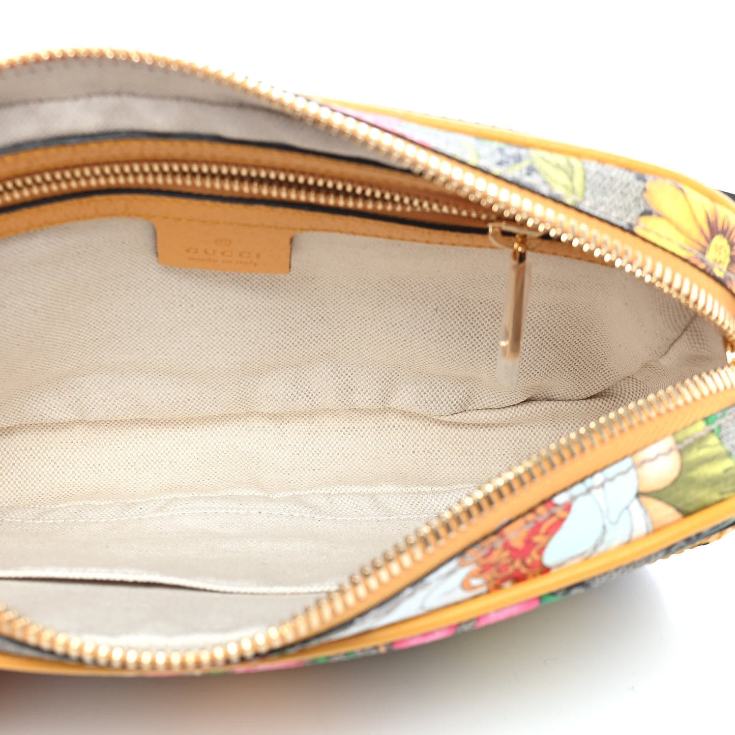 GG Supreme Monogram Flora Medium Ophidia Belt Bag Beige Multicolor Crop