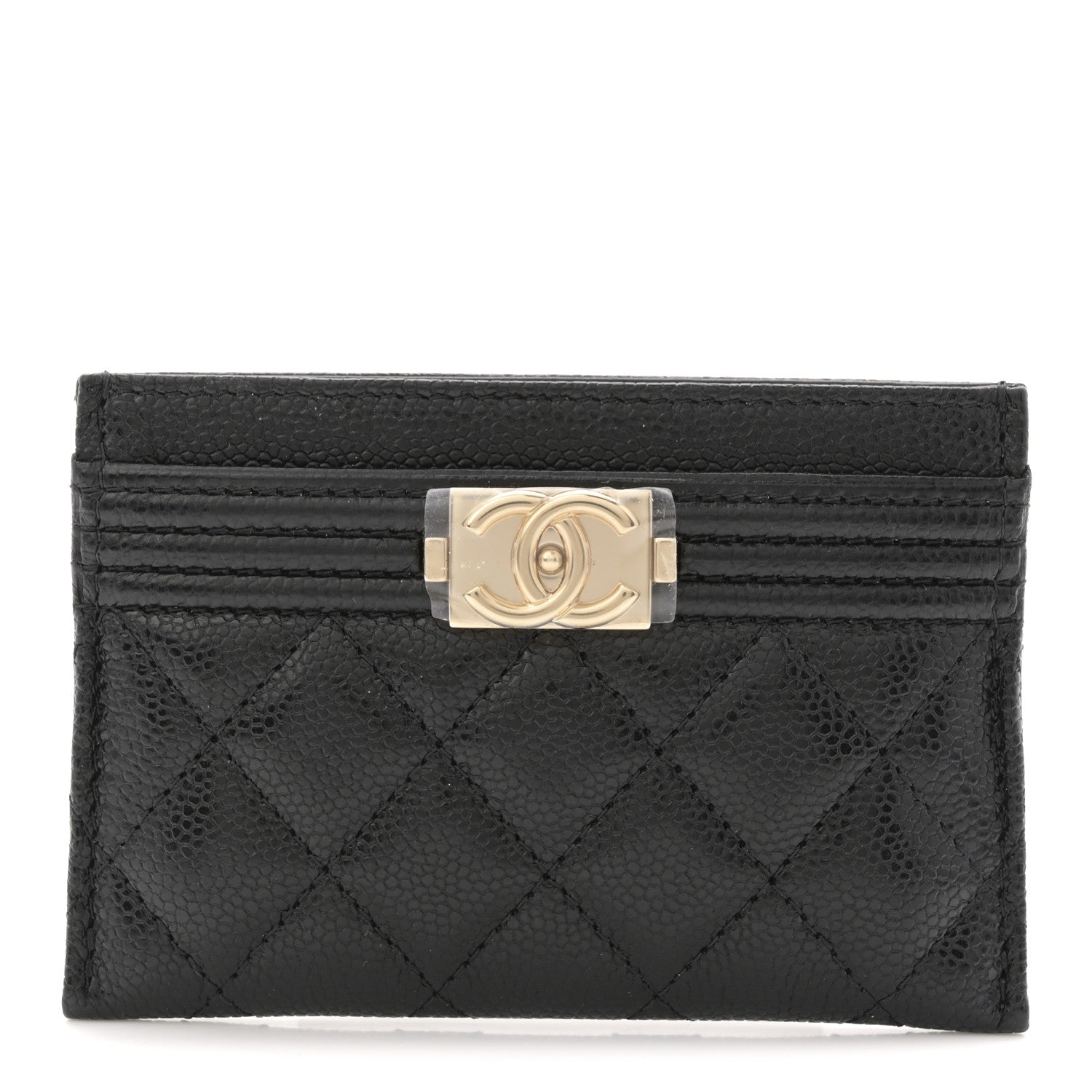 Chanel Caviar Quilted Boy Card Holder Black 1 of 8