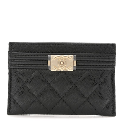 Chanel Caviar Quilted Boy Card Holder Black 1 of 8