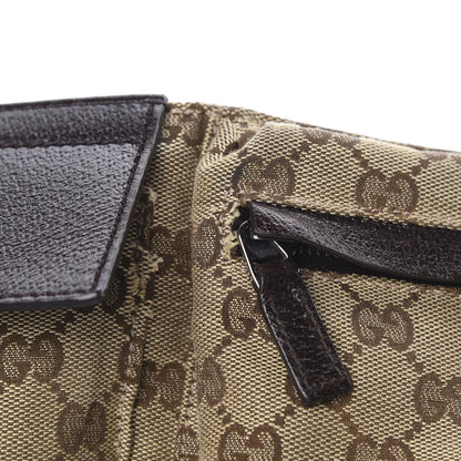 Gucci GG Monogram Web Double Pocket Belt Bag Dark Brown 14 of 16
