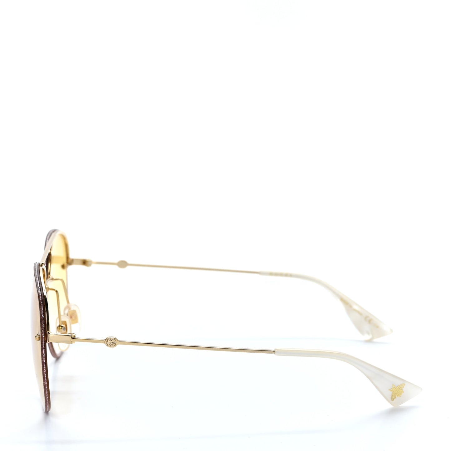 Metal Glitter Aviator Sunglasses G0227S Brown Gold