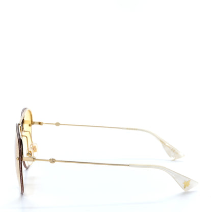 Gucci Metal Glitter Aviator Sunglasses G0227S Brown Gold 3 of 8