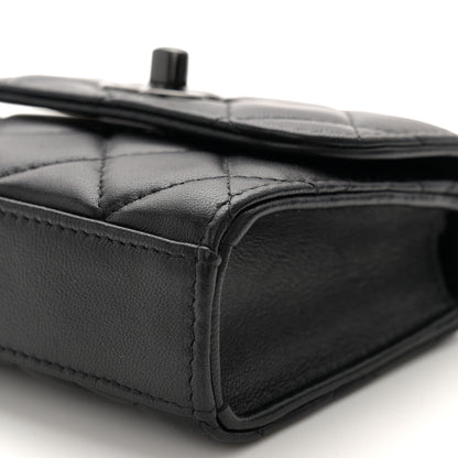 Chanel Lambskin Quilted Mini Trendy CC Clutch With Chain So Black 10 of 11