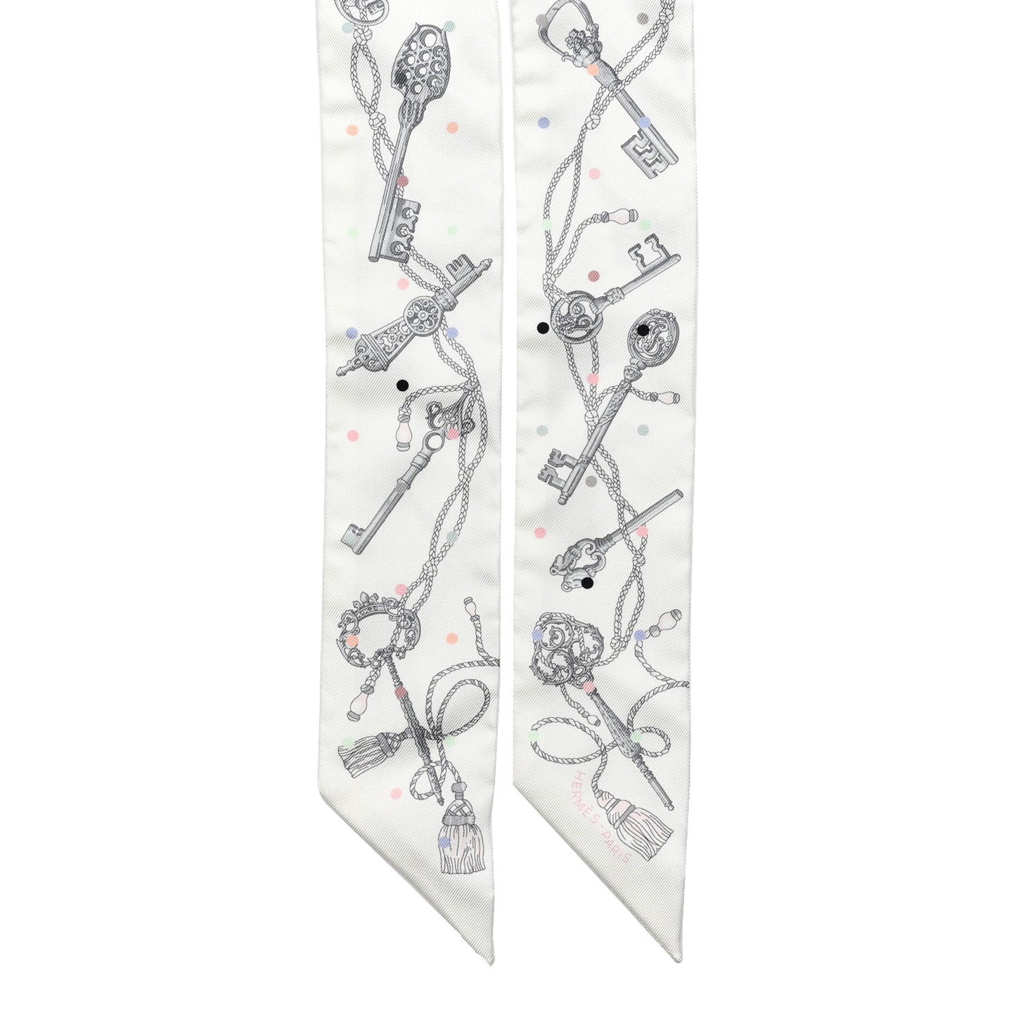 Silk Les Cles A Pois Twilly White Gris Acier