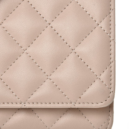 Chanel Lambskin Quilted Wallet On Chain WOC Beige Clair 8 of 8