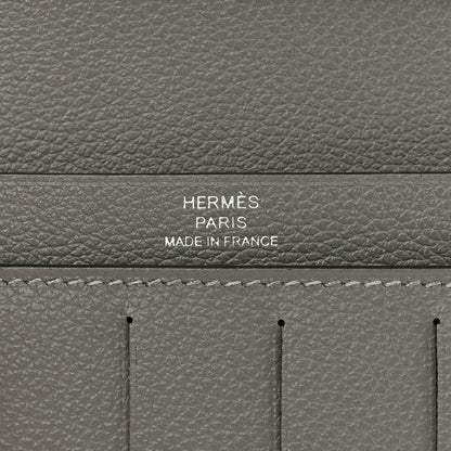 Hermes Evercolor Citizen Twill Long Wallet Gris Meyer 6 of 9