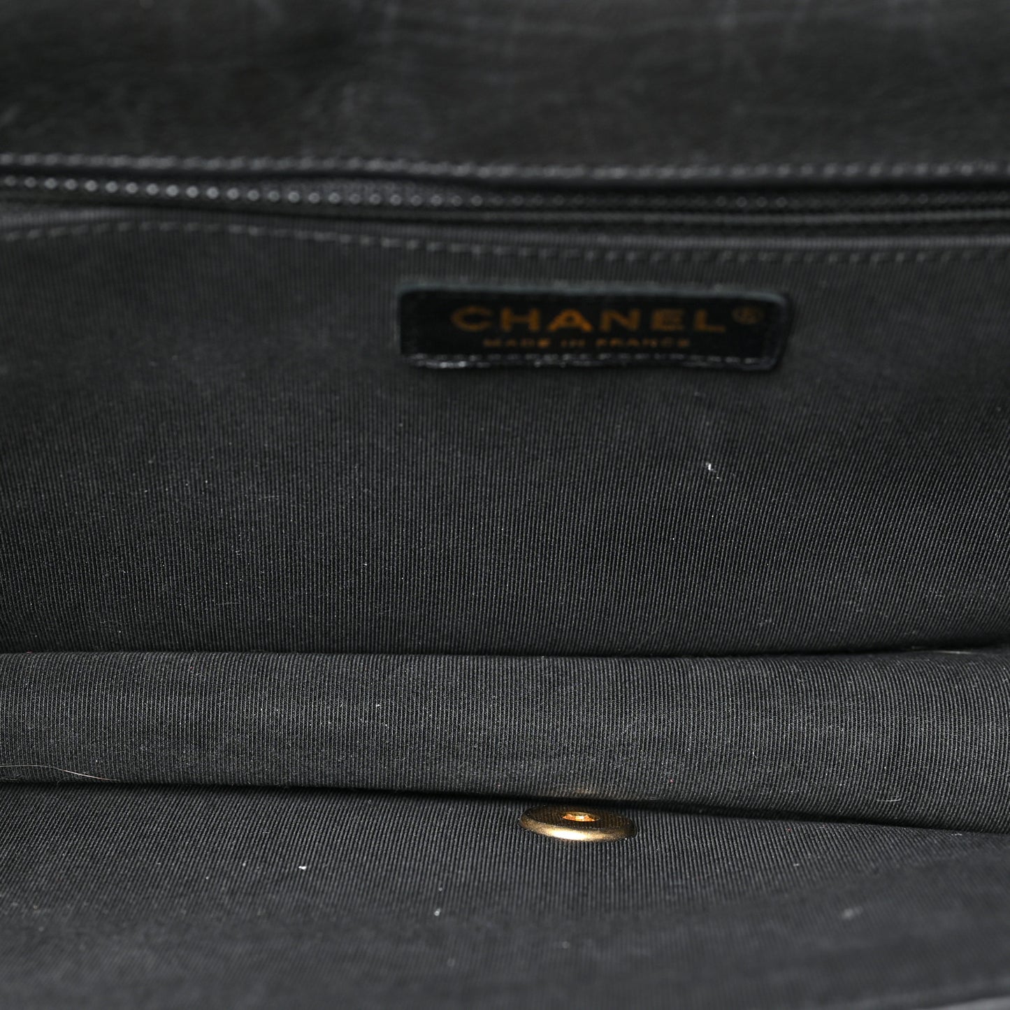 Calfskin Quilted Large Chain Link Full Flap Black